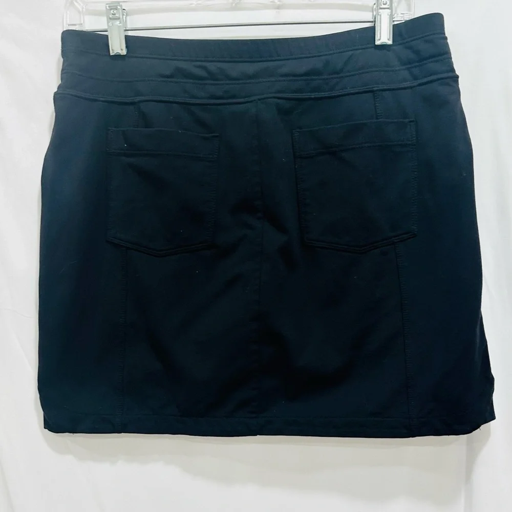 Athleta Womens Black Metro Skort Drawstring Waist Athletic Skort Skirt Sz M‎